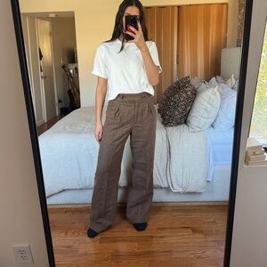 Sezane Auguste Brown Wool Trousers